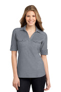 Port Authority Ladies Oxford Pique Double Pocket Polo. L557
