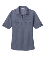Port Authority Ladies Oxford Pique Double Pocket Polo. L557