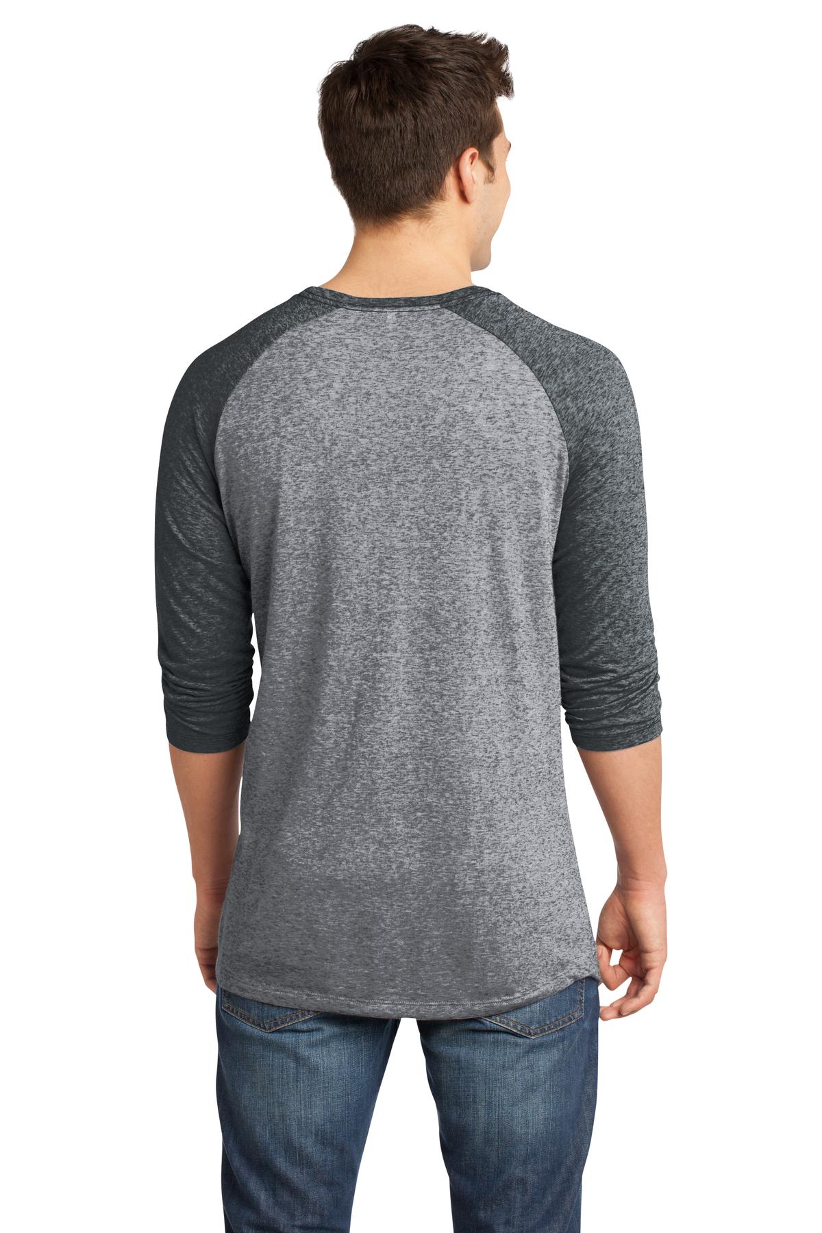 District Young Men's Microburn 3/4-Sleeve Raglan Tee. DT162 District