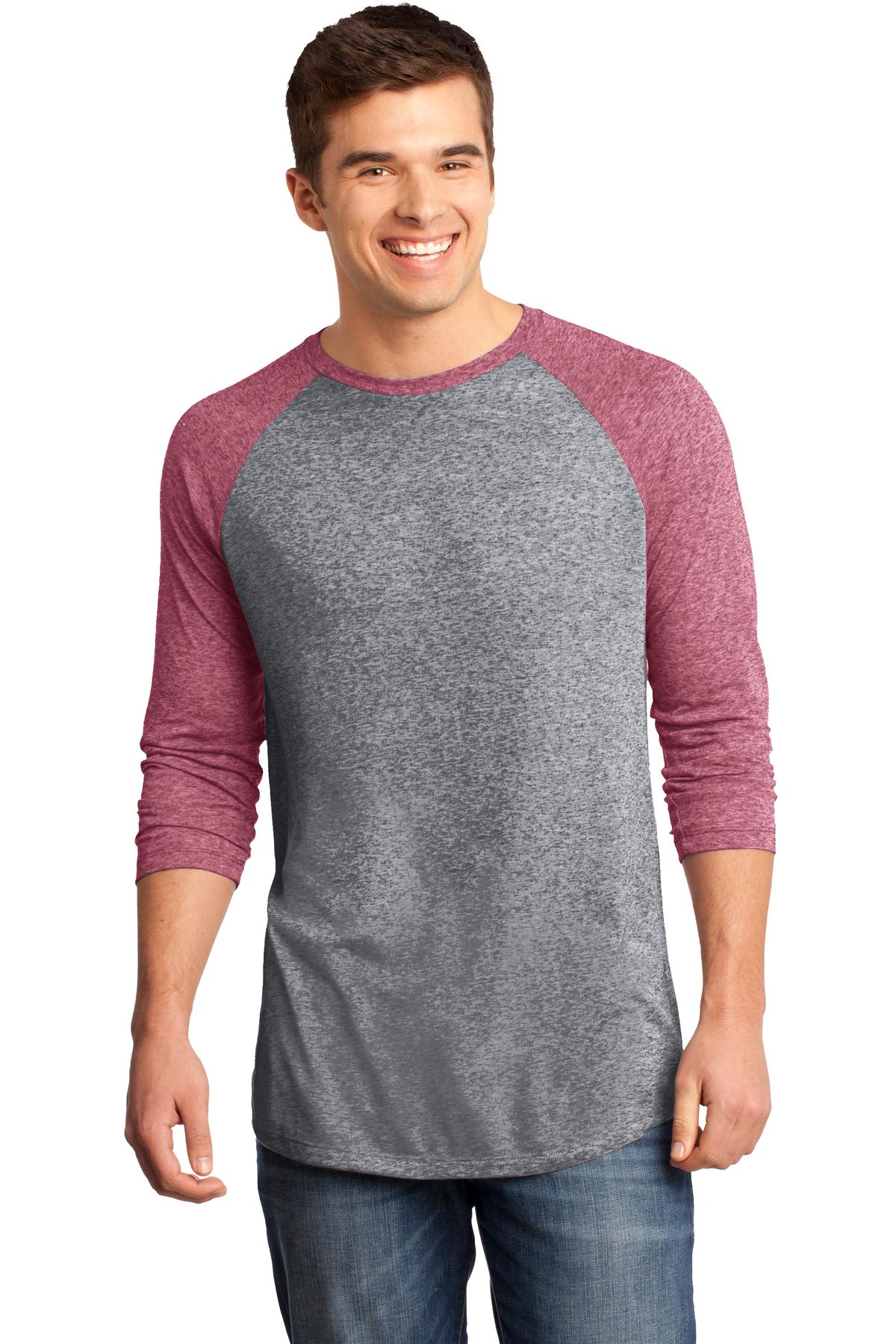 District Young Men's Microburn 3/4-Sleeve Raglan Tee. DT162 District