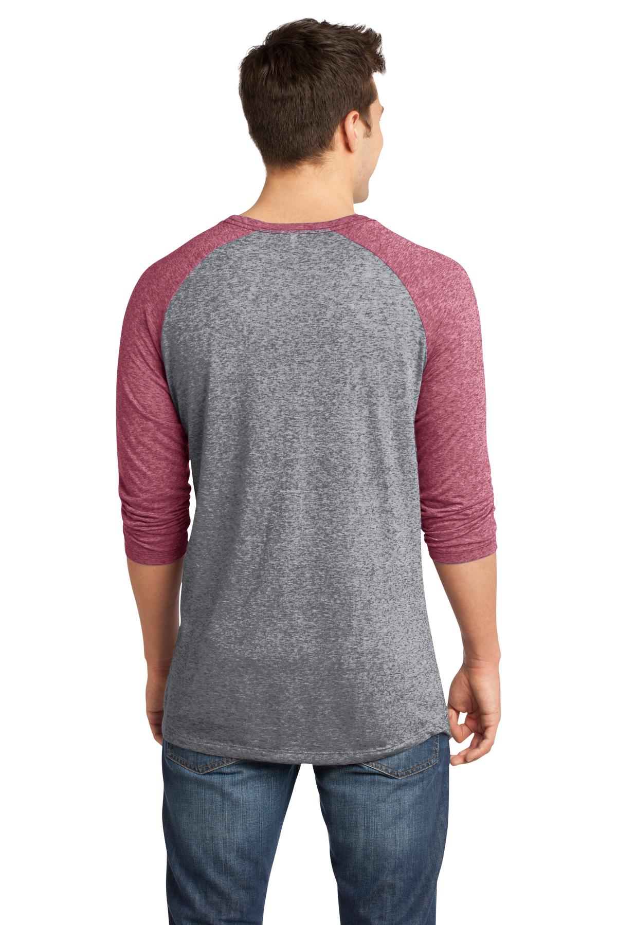 District Young Men's Microburn 3/4-Sleeve Raglan Tee. DT162 District
