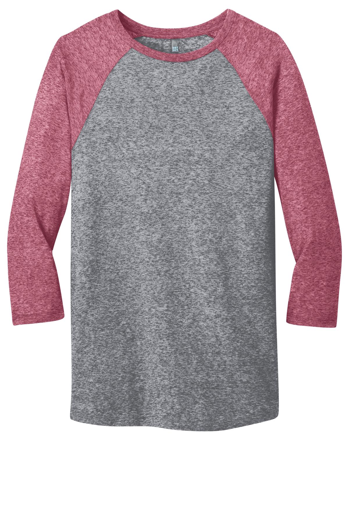 District Young Men's Microburn 3/4-Sleeve Raglan Tee. DT162 District
