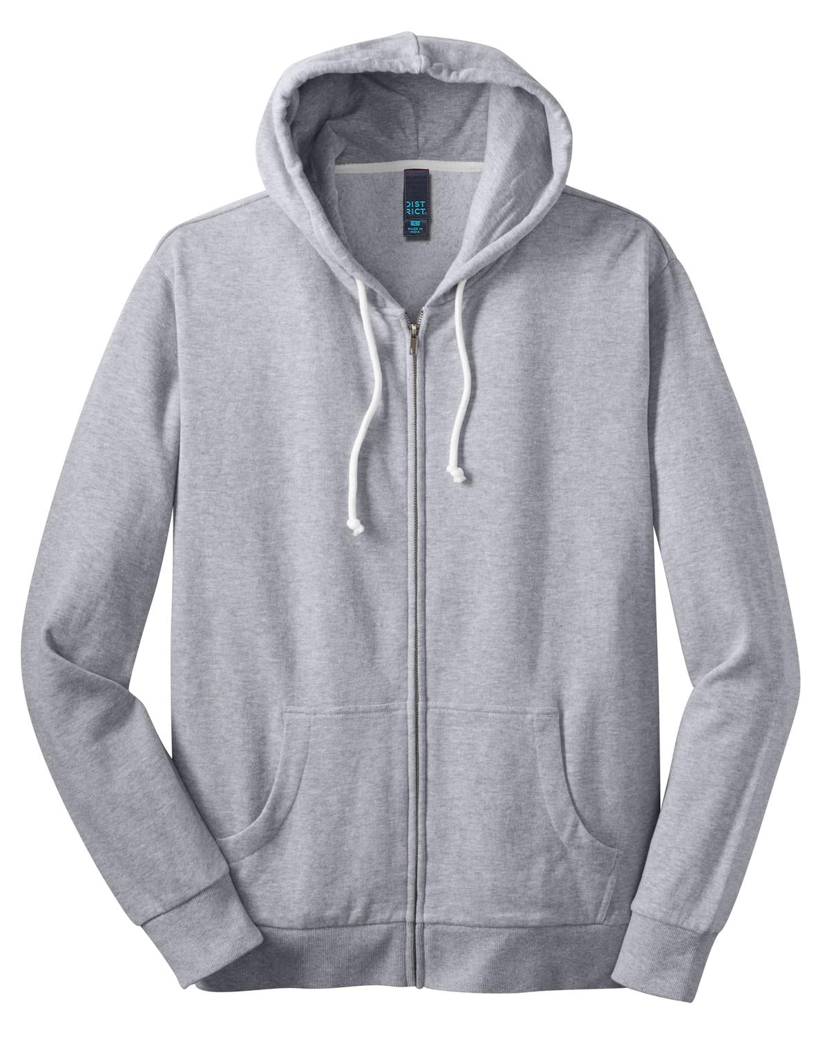 District - Young Mens Core Fleece Full-Zip Hoodie DT190 District