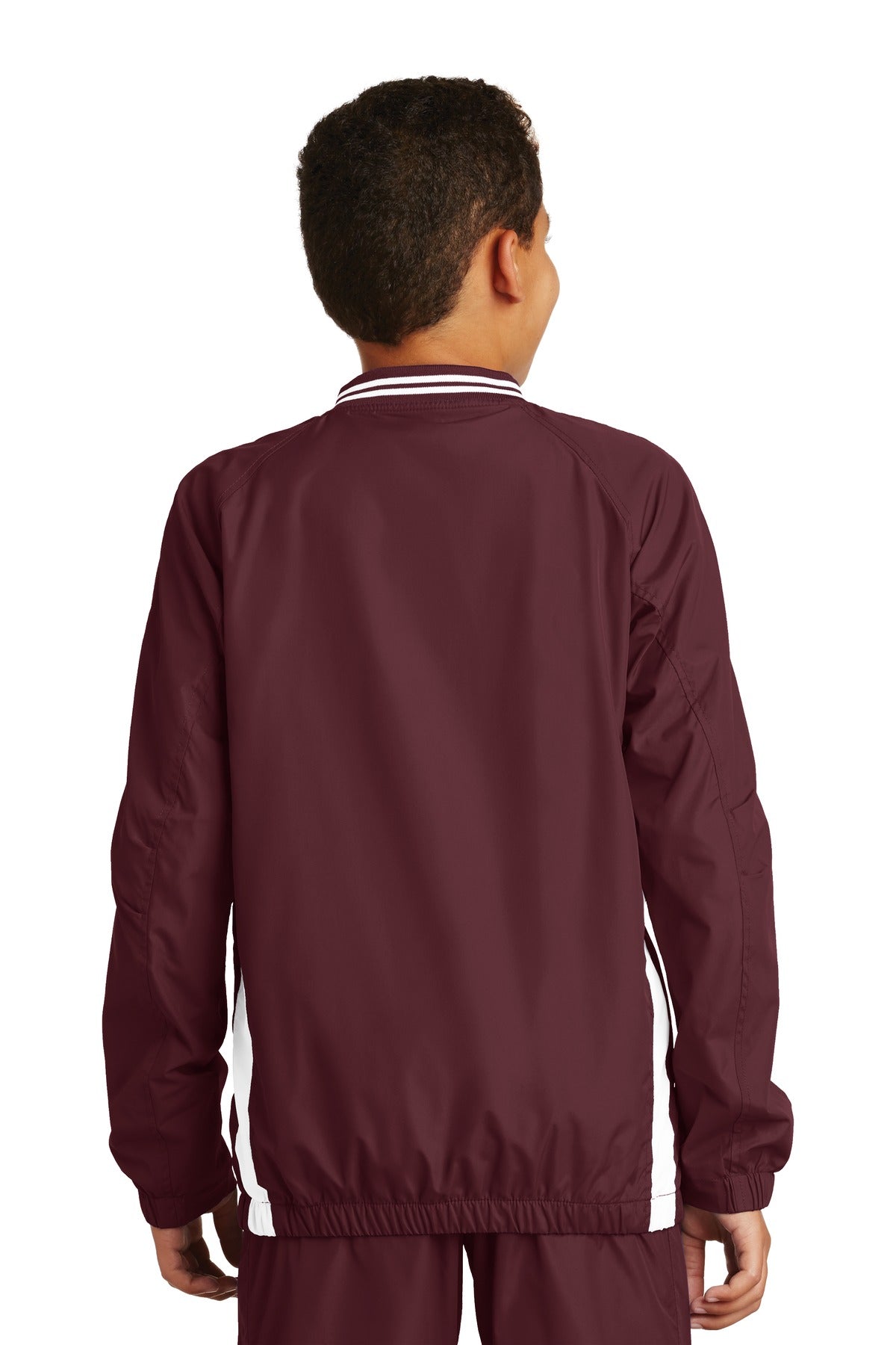 Sport-Tek Youth Tipped V-Neck Raglan Wind Shirt YST62