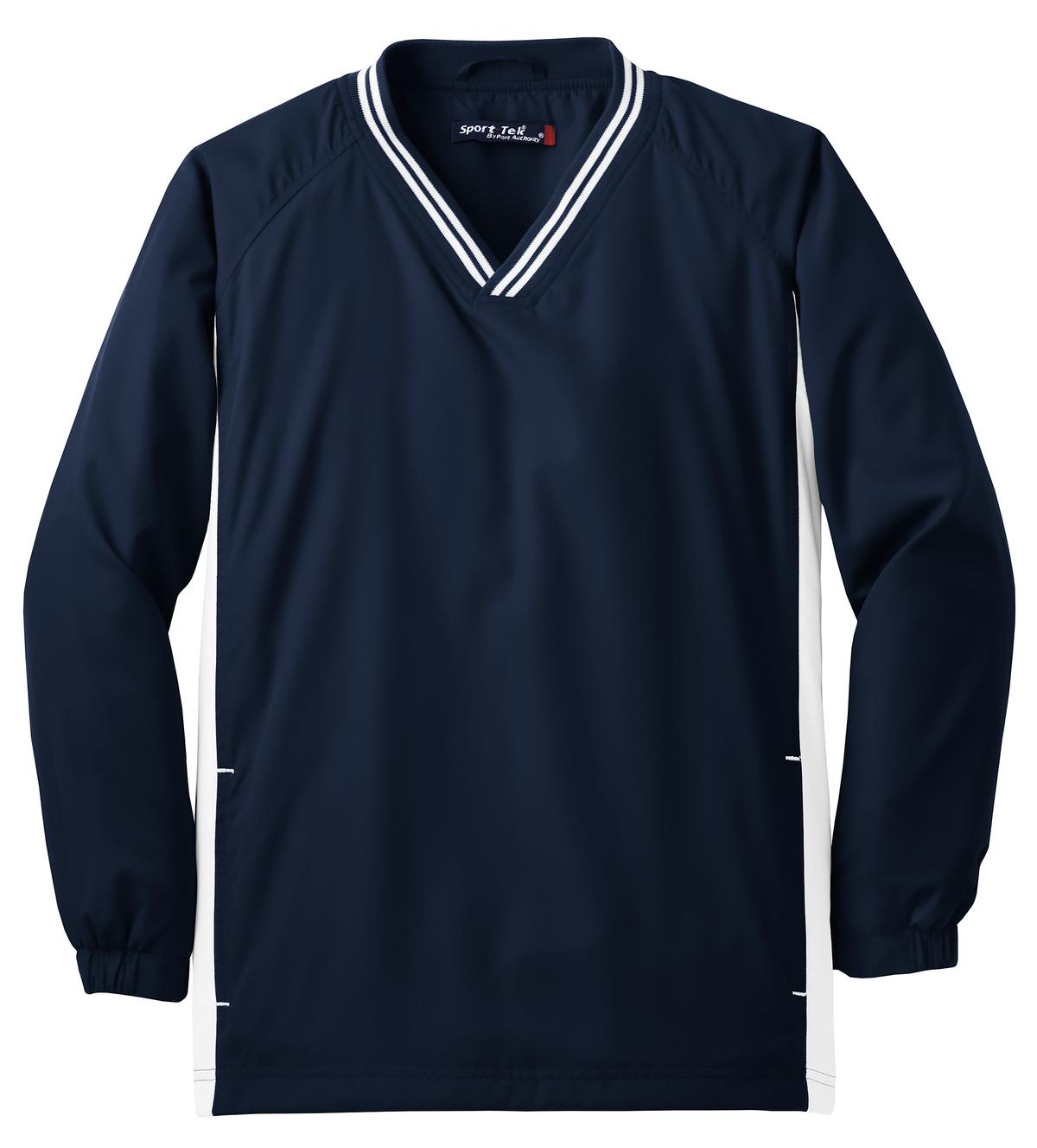Sport-Tek Youth Tipped V-Neck Raglan Wind Shirt YST62