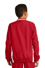 Sport-Tek Youth Tipped V-Neck Raglan Wind Shirt YST62
