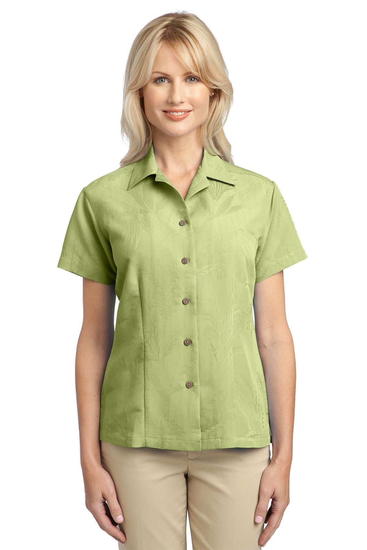 Port Authority Ladies Patterned Easy Care Camp Shirt. L536