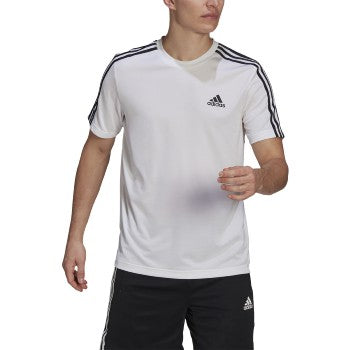 adidas Mens D2M 3 Stripes T-Shirt