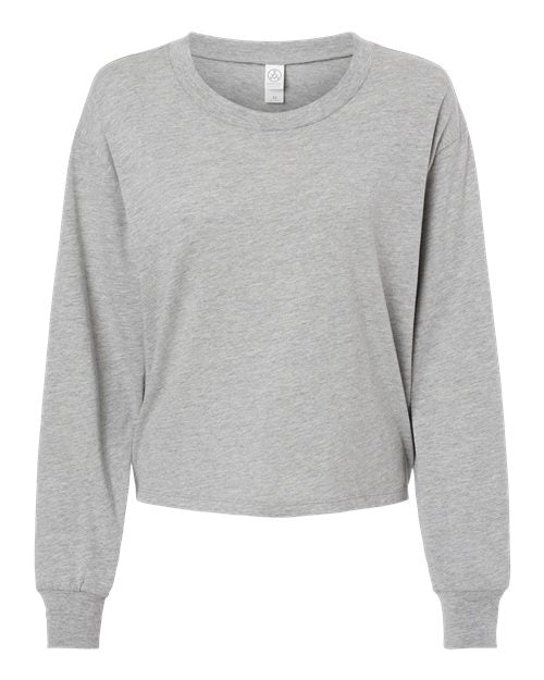 Alternative Women's Cotton Jersey CVC Long Sleeve Crop Tee Alternative