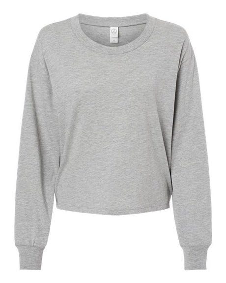 Alternative Women's Cotton Jersey CVC Long Sleeve Crop Tee Alternative