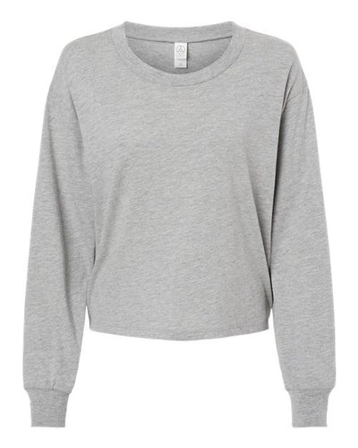 Alternative Women's Cotton Jersey CVC Long Sleeve Crop Tee