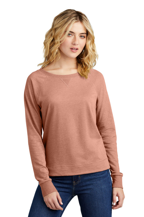 District Women's Featherweight French Terry Long Sleeve Crewneck DT672 District