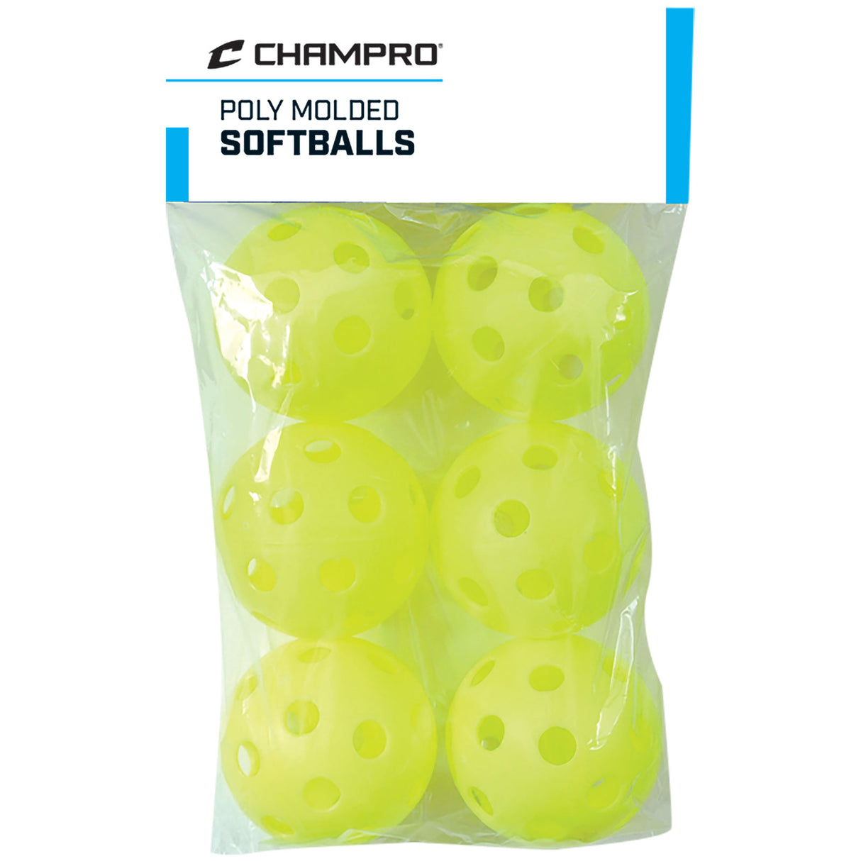 Champro 12" Poly Softball Wiffle Balls - 6 Pack Champro