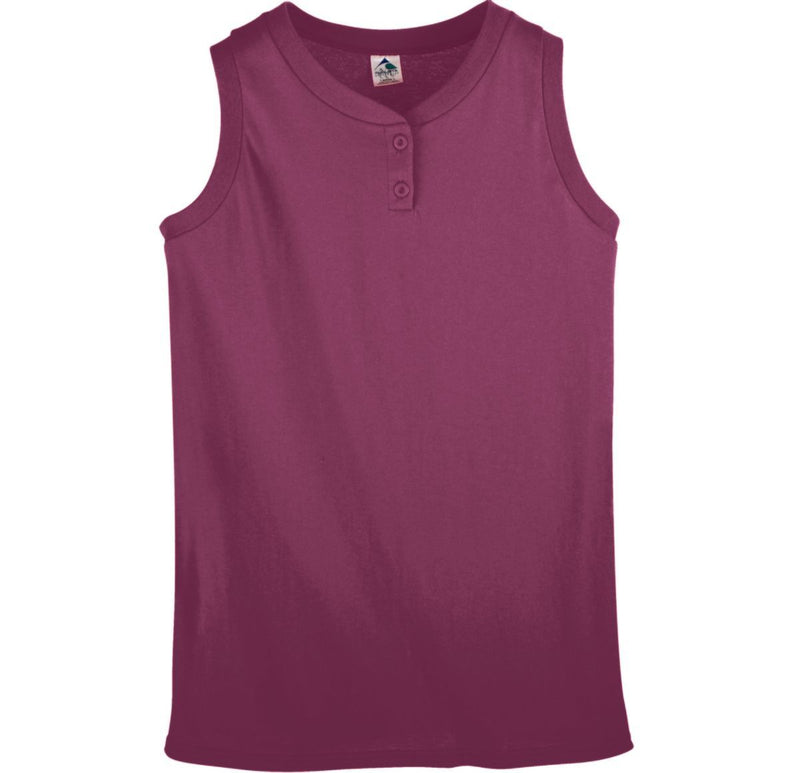Augusta Youth Sleeveless Two Button Softball Jersey