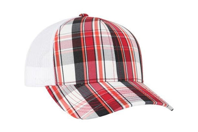 Pacific Headwear Plaid Snapback Trucker Cap