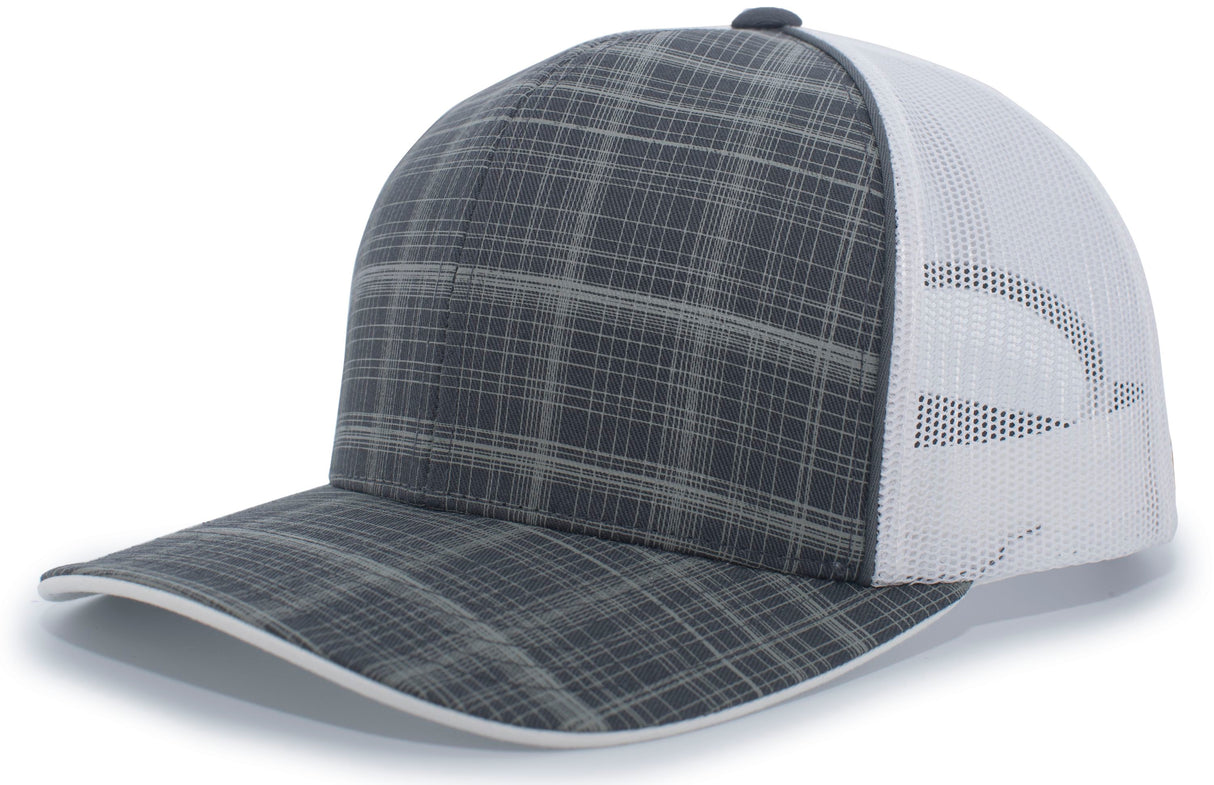 Pacific Headwear Crosshatch Trucker Snapback Cap Pacific Headwear
