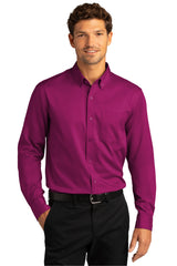 Port Authority Men's Long Sleeve SuperPro React Twill Shirt. W808 1 of 2