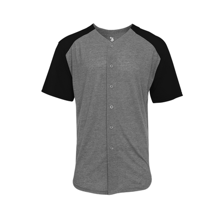 Badger Men's Tri-Blend Full Button Tee Badger