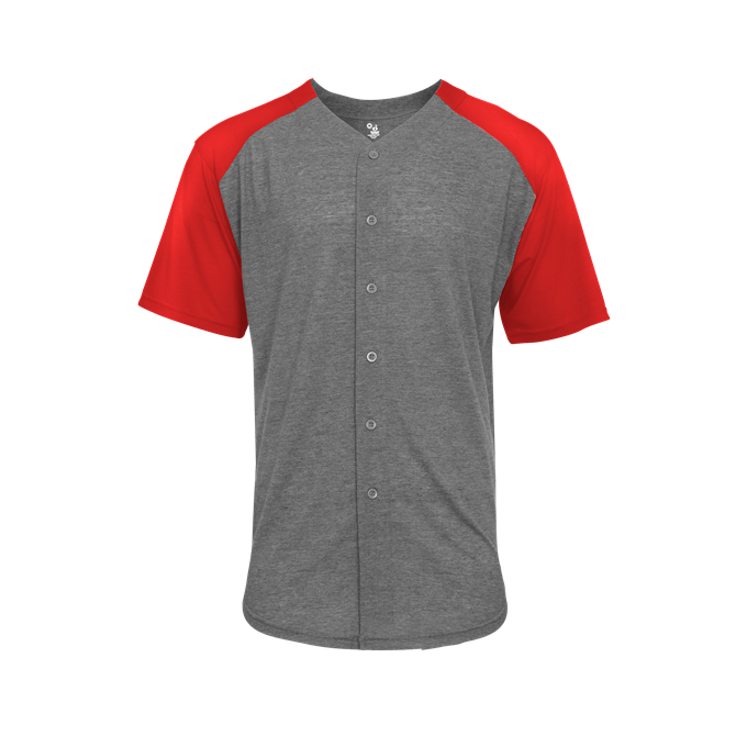 Badger Men's Tri-Blend Full Button Tee Mens Apparel Shirts & Tops