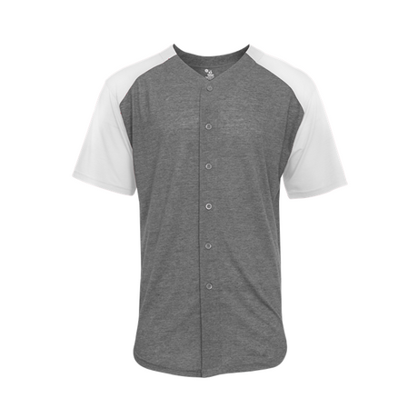 Badger Men's Tri-Blend Full Button Tee Badger