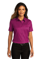 Port Authority Women's Short Sleeve SuperPro ReactTwill Shirt. LW809 1 of 2