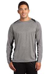 Sport-Tek Men's Long Sleeve Heather Colorblock Contender Tee