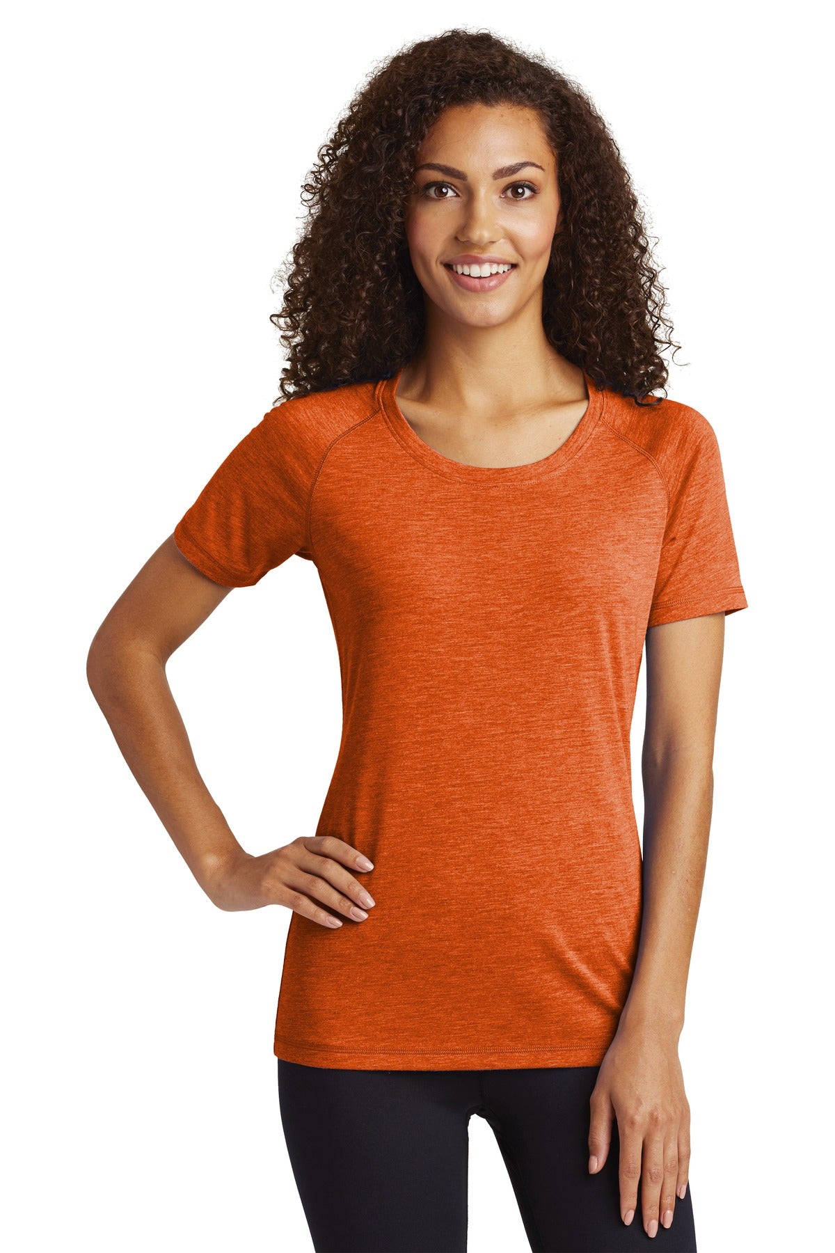 Sport-Tek Women's PosiCharge Tri-Blend Wicking Scoop Neck Raglan Tee LST400