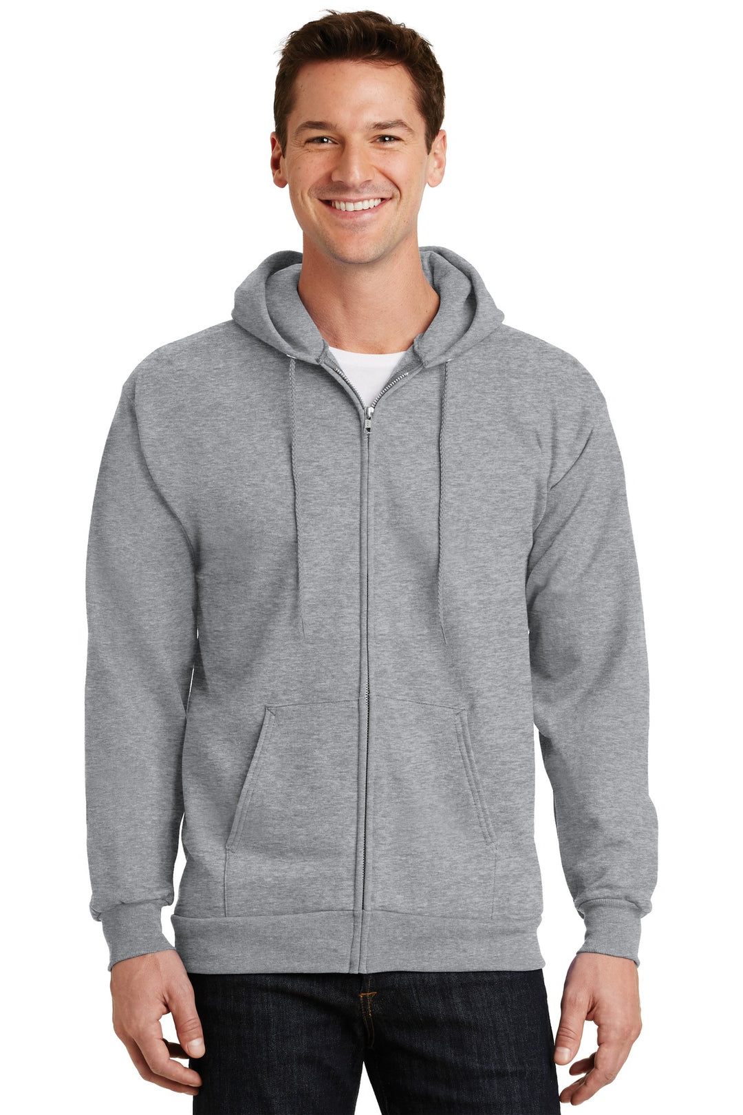Port & Company - Men's Essential Fleece Full-Zip Hooded Sweatshirt Port & Company