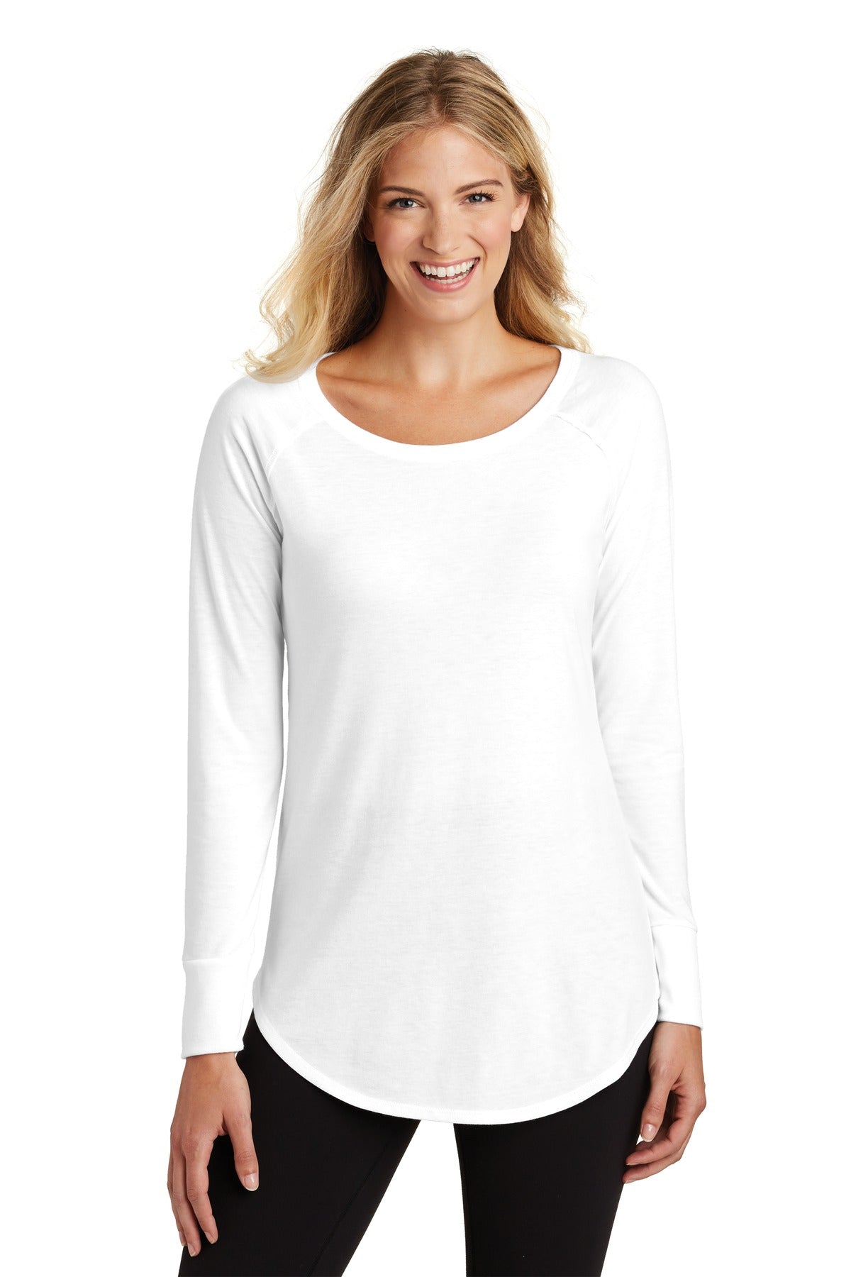 District Women's Perfect Tri Long Sleeve Tunic Tee. DT132L District