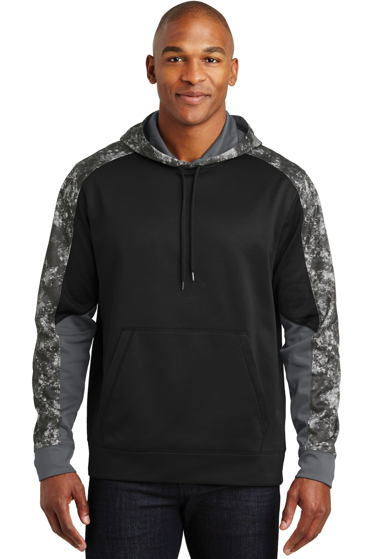 Sport-Tek Men's Sport-Wick Mineral Freeze Fleece Colorblock Hooded Pullover