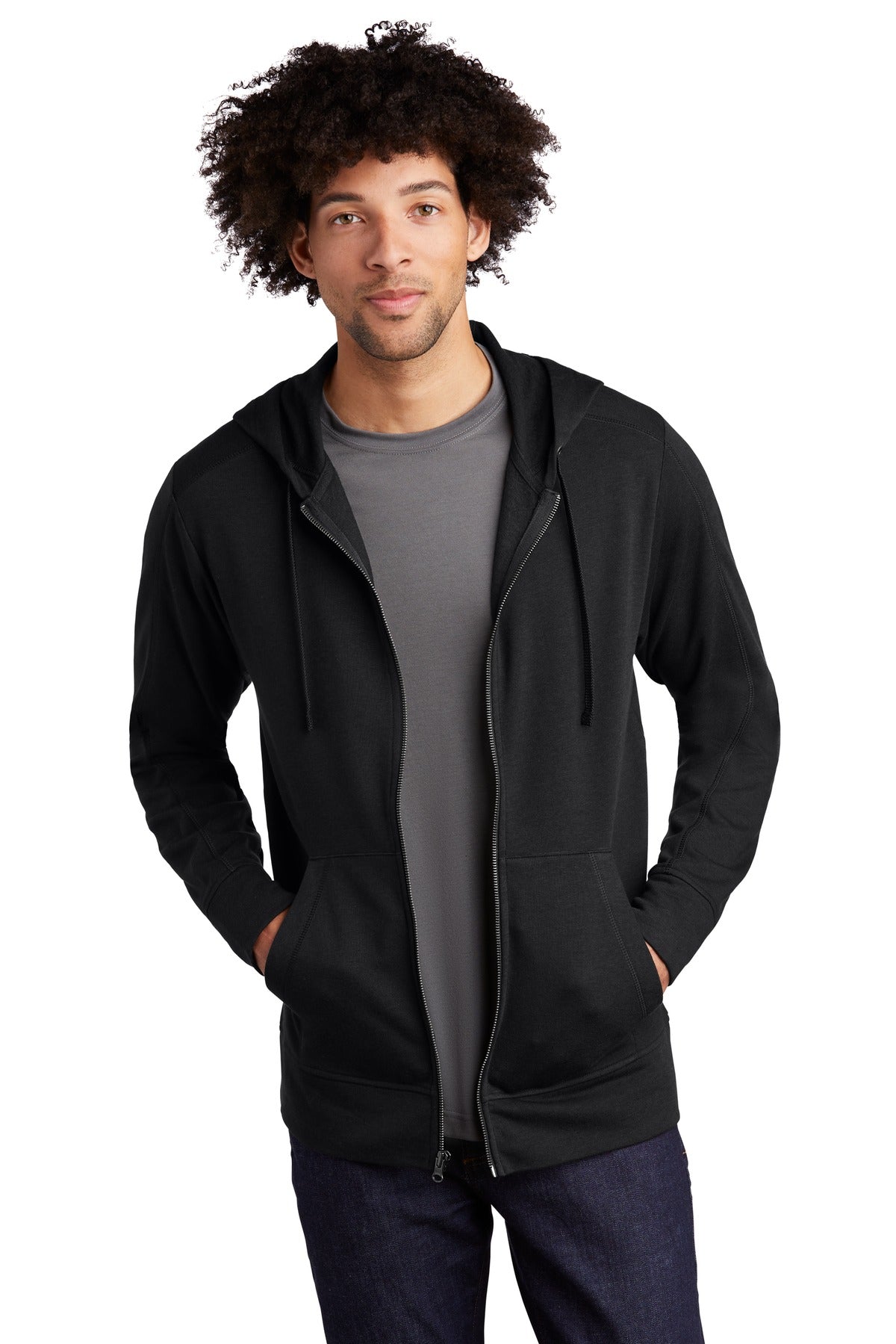 Sport-Tek Women's PosiCharge Tri-Blend Wicking Fleece Full-Zip Hooded Jacket. ST293