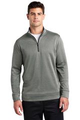 Sport-Tek Men's PosiCharge Sport-Wick Heather Fleece 1/4-Zip Pullover