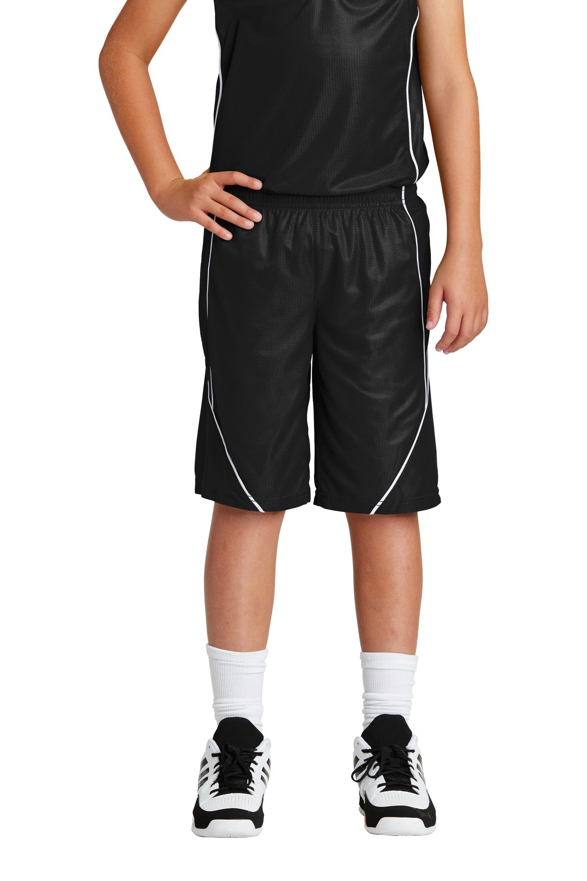 Sport-Tek Youth PosiCharge Mesh Reversible Spliced Short