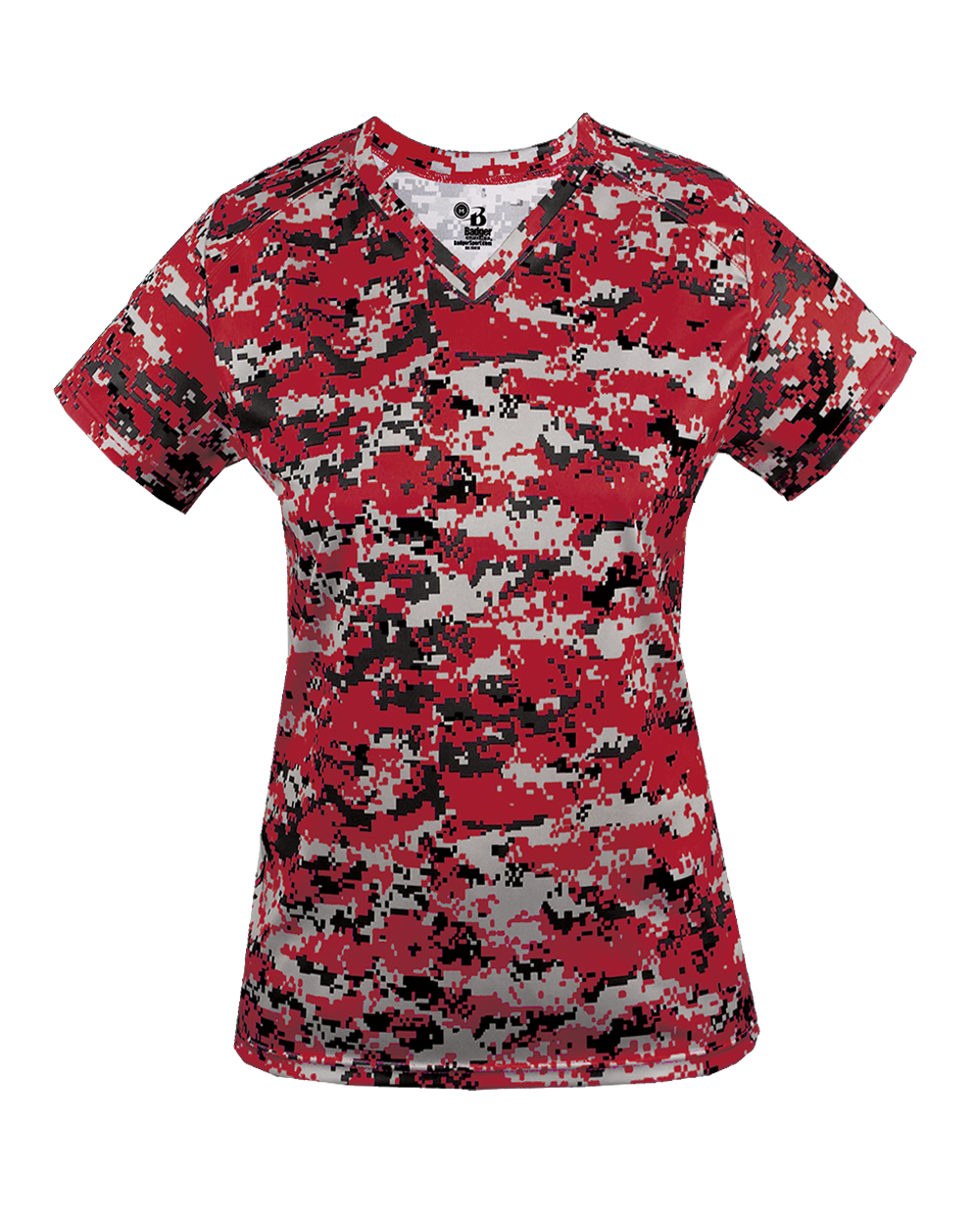 Badger Women's Digital V-Neck Tee Badger