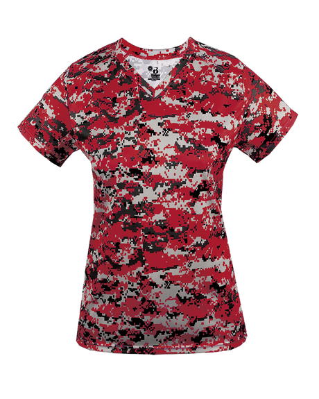 Badger Women's Digital V-Neck Tee Badger