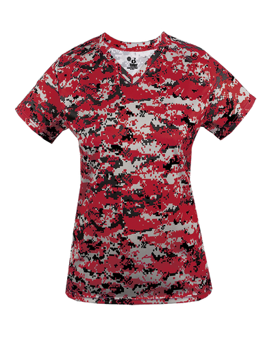 Badger Women's Digital V-Neck Tee