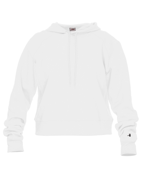 Badger Women's Athletic Fleece Crop Hood Badger