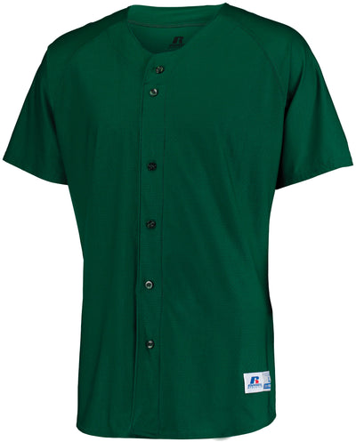 Russell Men's Raglan Sleeve Faux Button Front Jersey