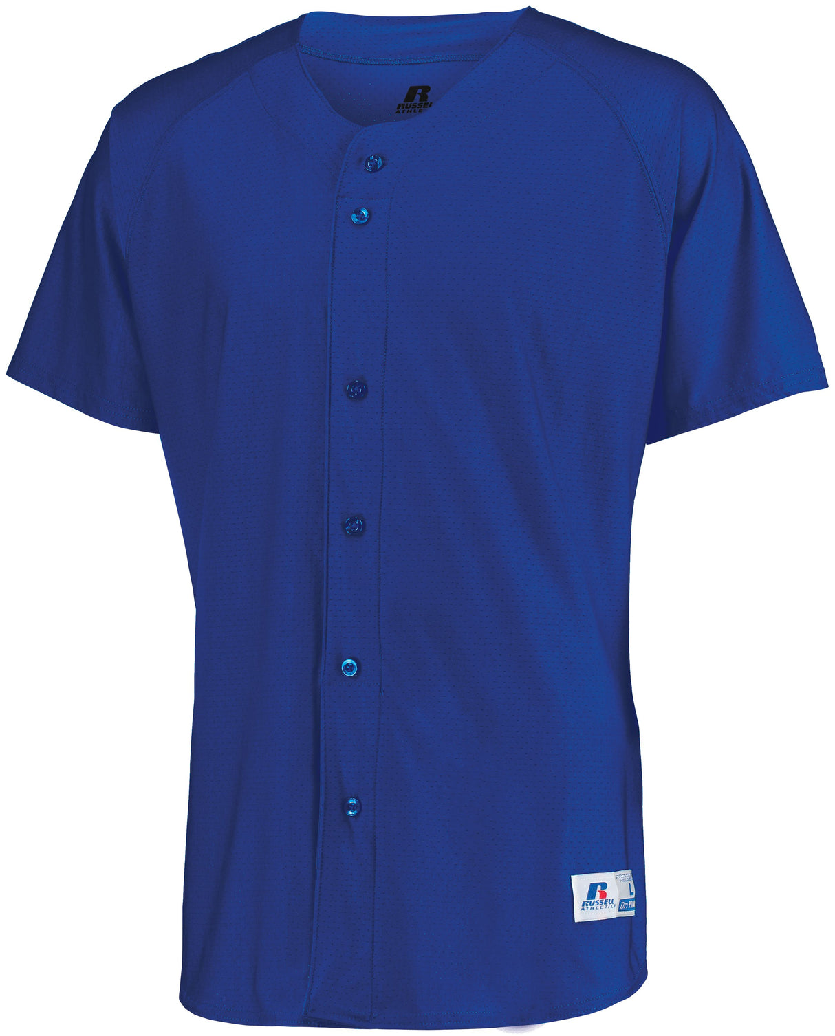 Russell Men's Raglan Sleeve Faux Button Front Jersey Russell Athletic