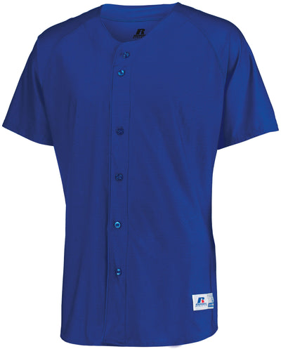Russell Men's Raglan Sleeve Faux Button Front Jersey