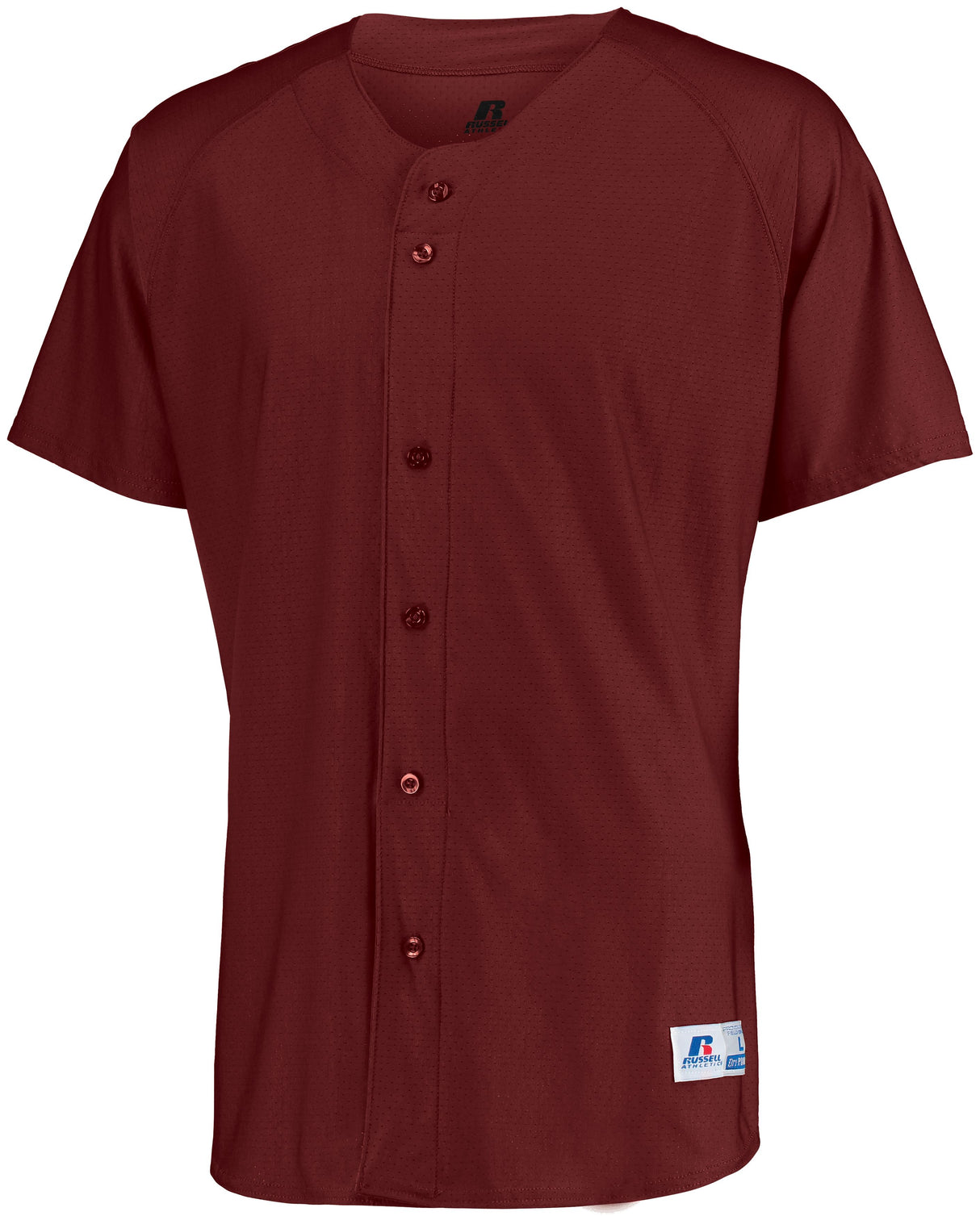 Russell Men's Raglan Sleeve Faux Button Front Jersey Russell Athletic