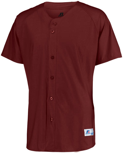 Russell Men's Raglan Sleeve Faux Button Front Jersey