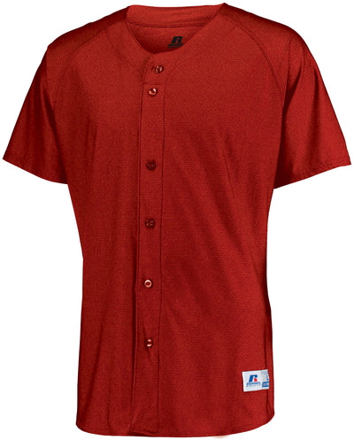 Russell Men's Raglan Sleeve Faux Button Front Jersey