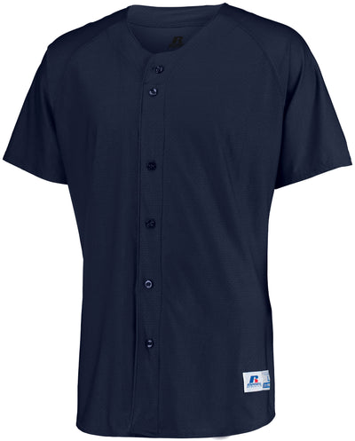 Russell Men's Raglan Sleeve Faux Button Front Jersey
