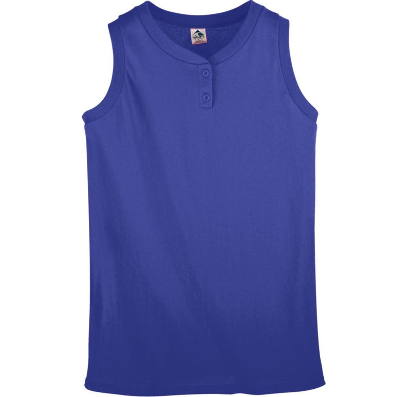 Augusta Youth Sleeveless Two Button Softball Jersey