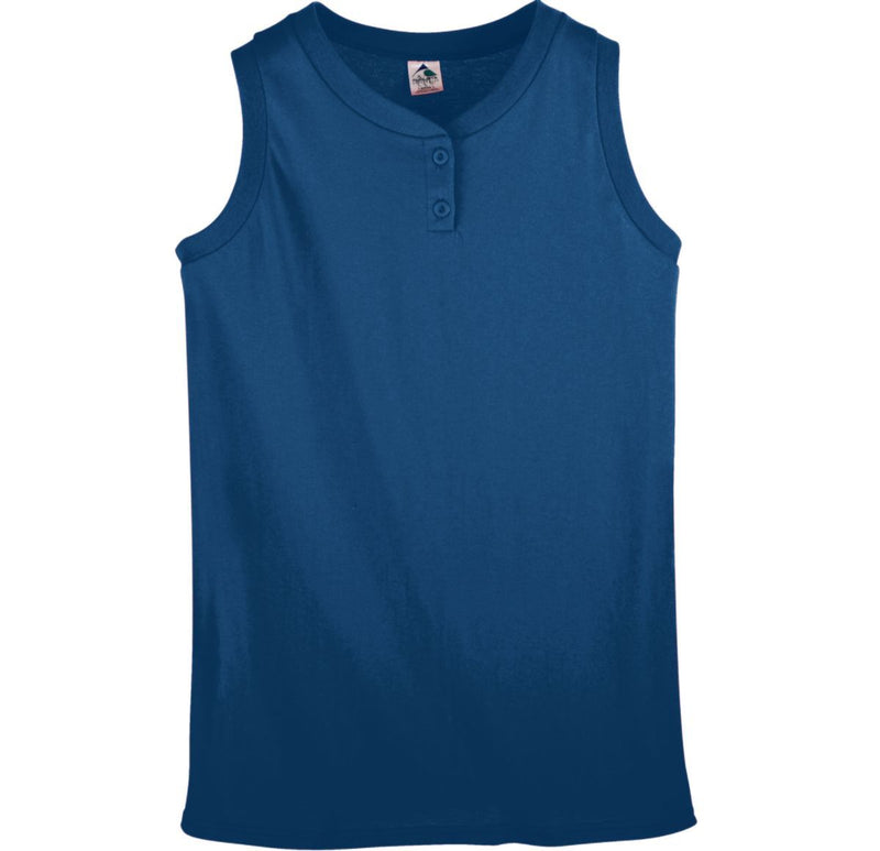Augusta Youth Sleeveless Two Button Softball Jersey