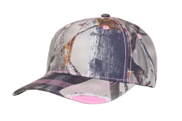 Pacific Headwear Distressed Camo Hook-And-Loop Adjustable Cap Pacific Headwear