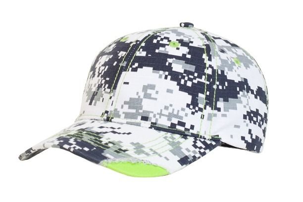 Pacific Headwear Distressed Camo Hook-And-Loop Adjustable Cap Pacific Headwear