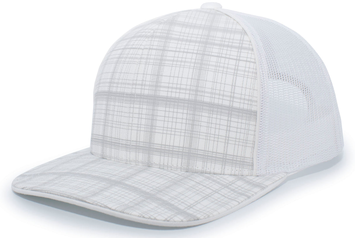 Pacific Headwear Crosshatch Trucker Snapback Cap Pacific Headwear