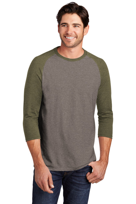District Men's Perfect Tri 3/4-Sleeve Raglan. DM136 District